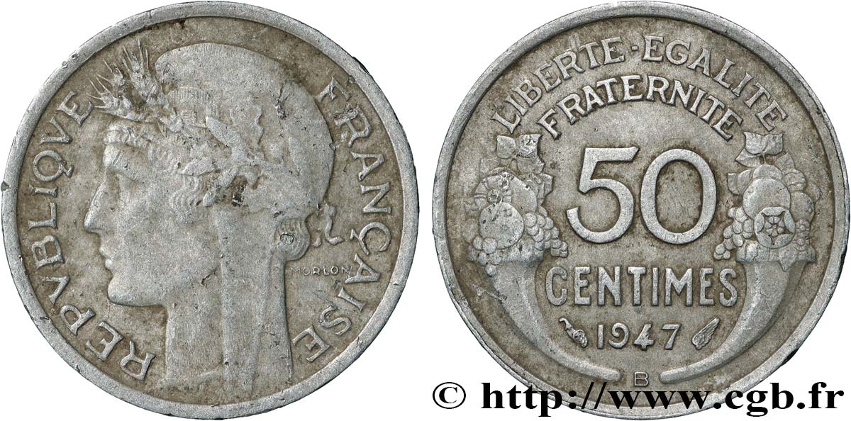 50 centimes Morlon, légère 1947 Beaumont-le-Roger F.194/11 q.BB 