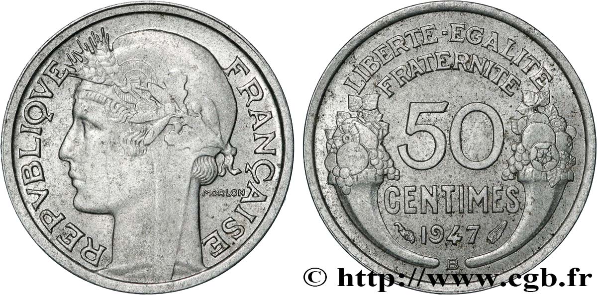 50 centimes Morlon, légère 1947 Beaumont-le-Roger F.194/11 SPL 