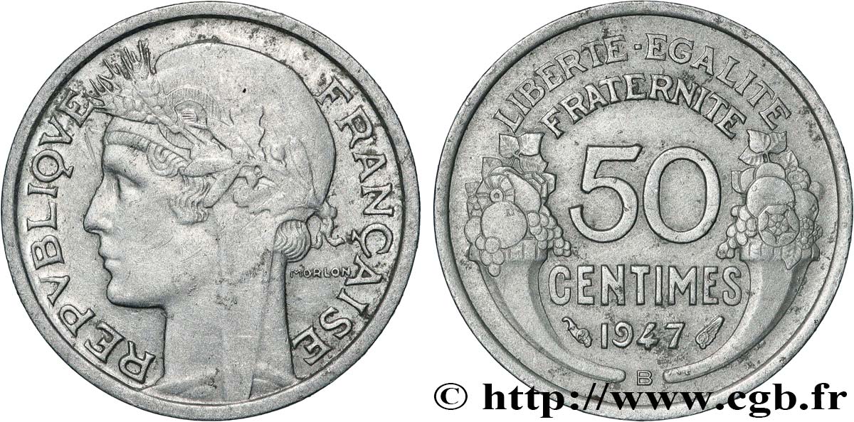 50 centimes Morlon, légère 1947 Beaumont-le-Roger F.194/11 SUP 