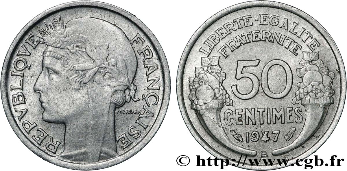 50 centimes Morlon, légère 1947 Beaumont-le-Roger F.194/11 MS 