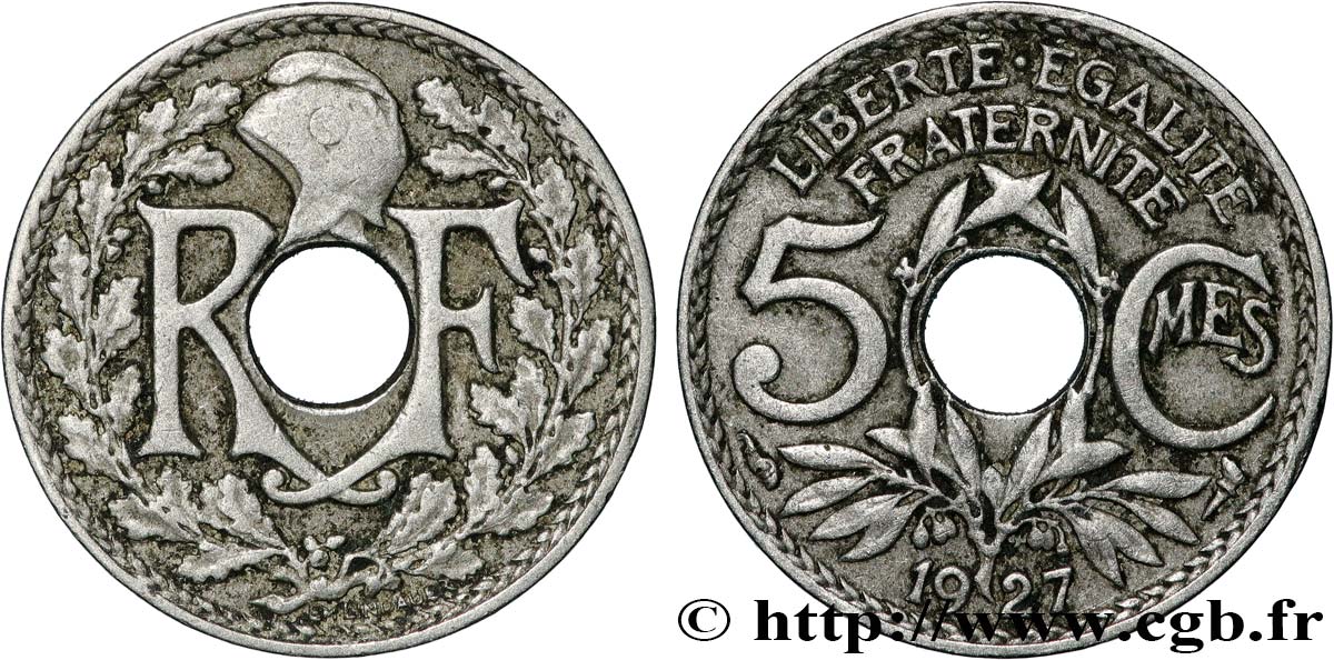 5 centimes Lindauer, petit module 1927 Paris F.122/12 TTB 