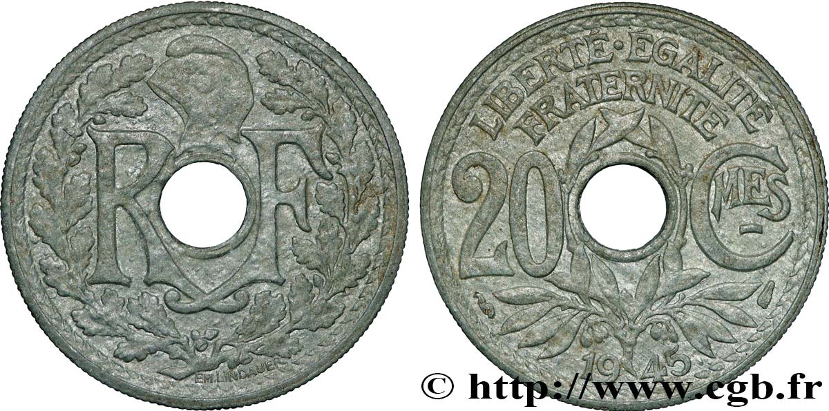 20 centimes Lindauer 1945  F.155/2 XF 