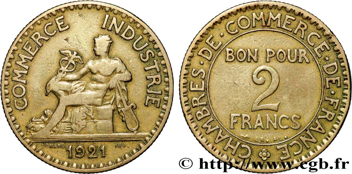 2 francs Chambres de Commerce 1921  F.267/3 MBC 