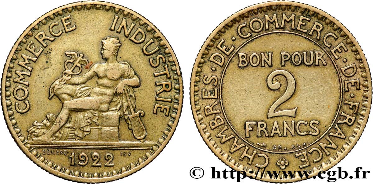 2 francs Chambres de Commerce 1922  F.267/4 TTB 