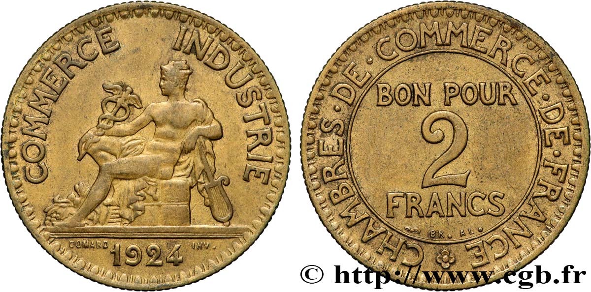 2 francs Chambres de Commerce 1924  F.267/6 VF 