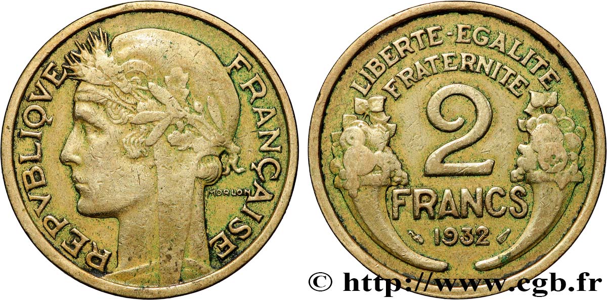 2 francs Morlon 1932  F.268/3 XF 