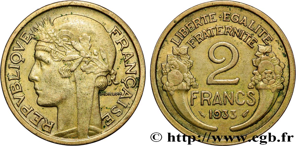 2 francs Morlon 1933  F.268/5 TTB+ 