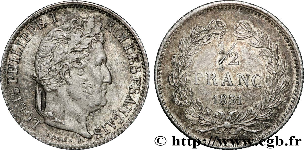 1/2 franc Louis-Philippe 1831 Paris F.182/1 TTB53 