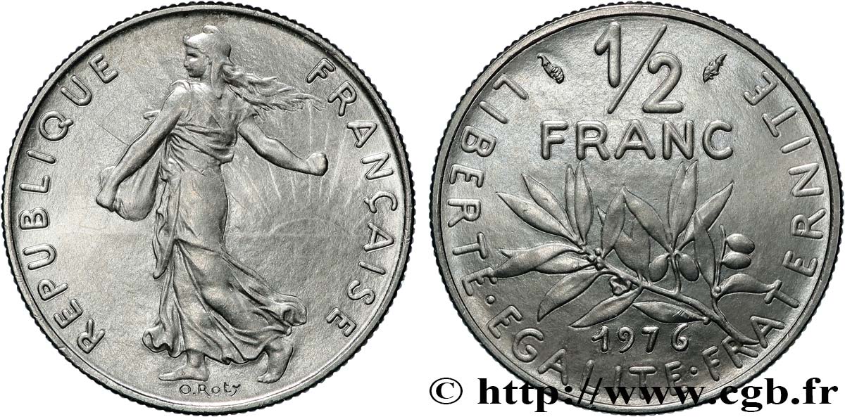 1/2 franc Semeuse 1976 Pessac F.198/15 MS 