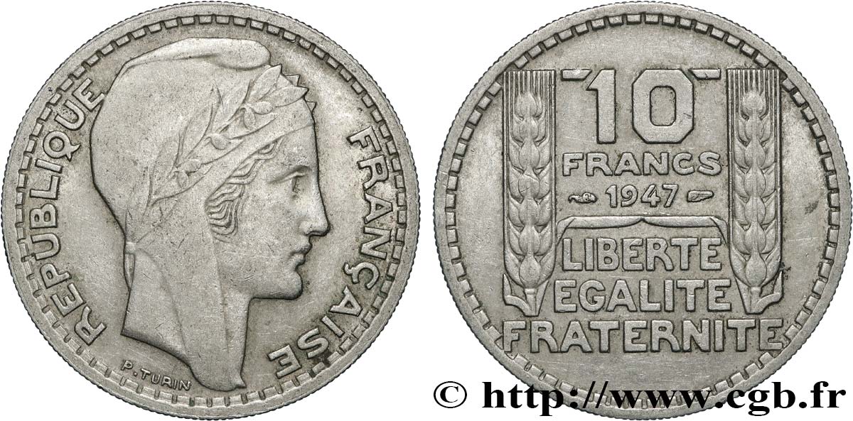 10 francs Turin, grosse tête 1947  F.361A/4 AU 