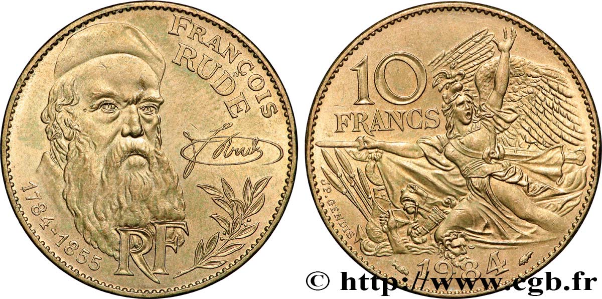 10 francs François Rude 1984  F.369/2 SUP 