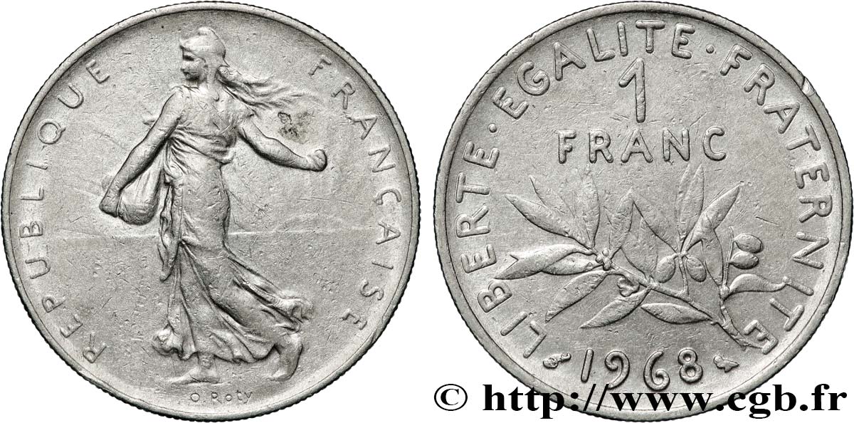 1 franc Semeuse, nickel 1968 Paris F.226/13 TTB 
