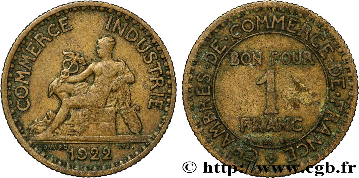 1 franc Chambres de Commerce 1922 Paris F.218/4 TTB 