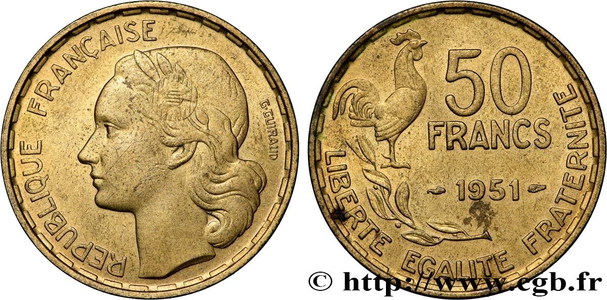 50 francs Guiraud 1951  F.425/5 TTB 