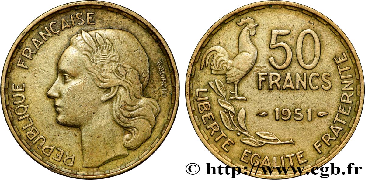 50 francs Guiraud 1951  F.425/5 SS 