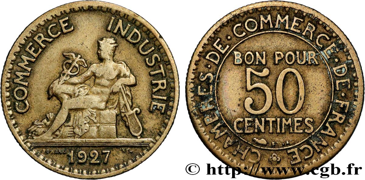 50 centimes Chambres de Commerce 1927 Paris F.191/9 S 