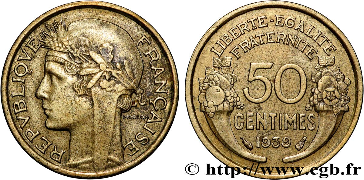 50 centimes Morlon 1939  F.192/15 SUP+ 