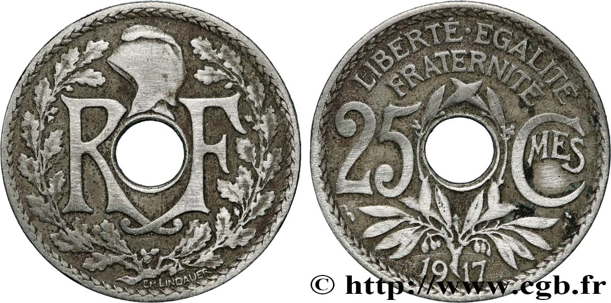 25 centimes Lindauer 1917  F.171/1 TB 