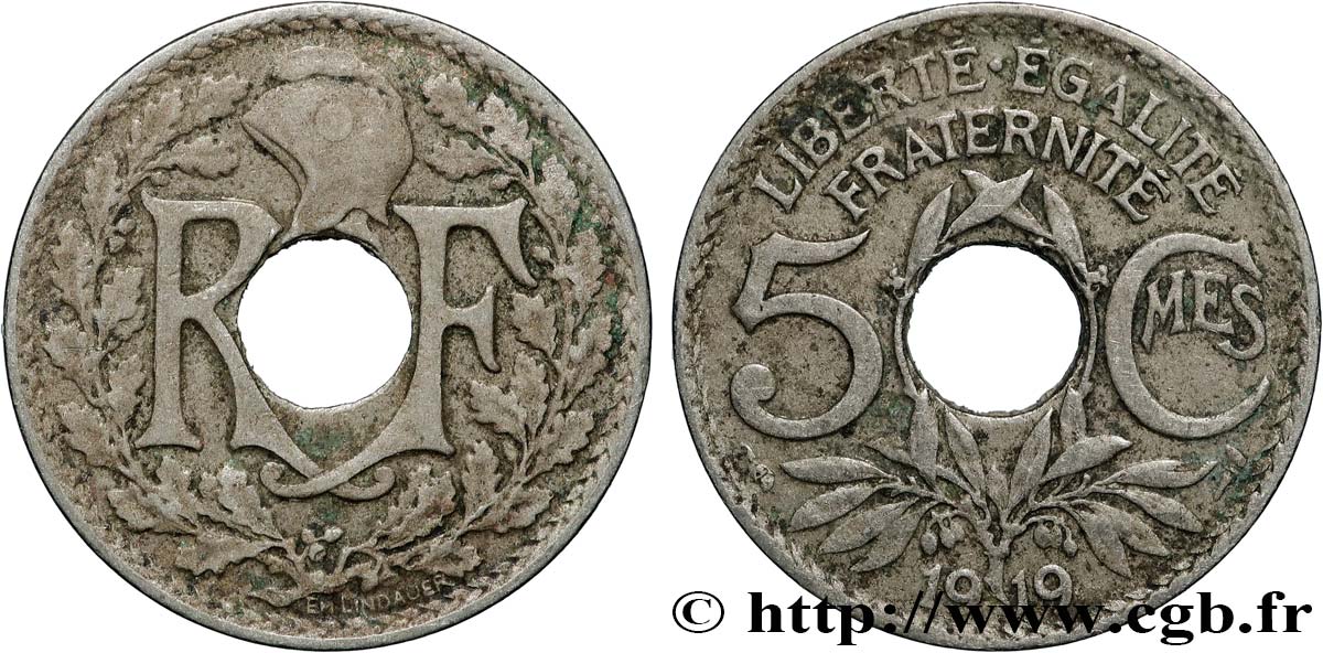 5 centimes Lindauer, grand module 1919  F.121/3 TB 
