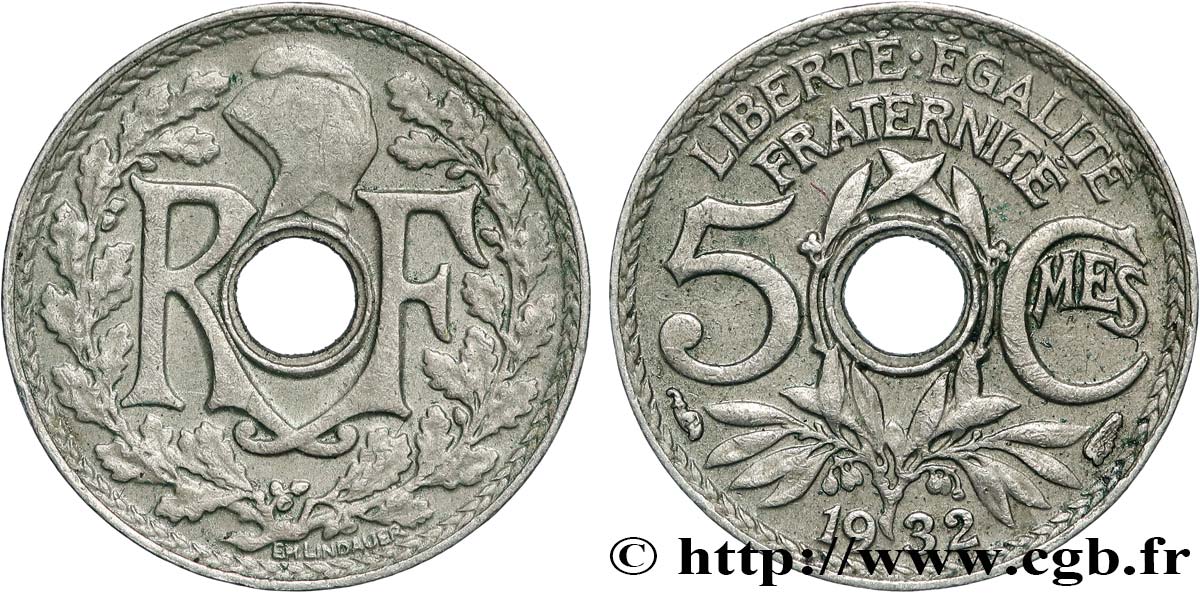 5 centimes Lindauer, petit module 1932 Paris F.122/15 TTB 