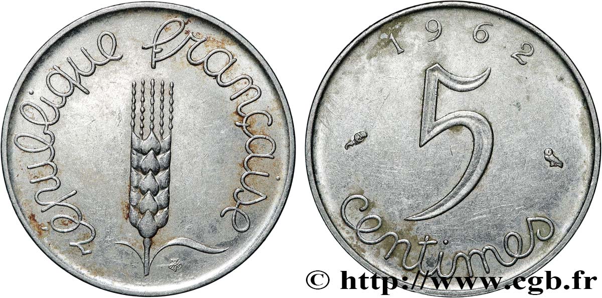 5 centimes Épi 1962  F.124/4 SUP 