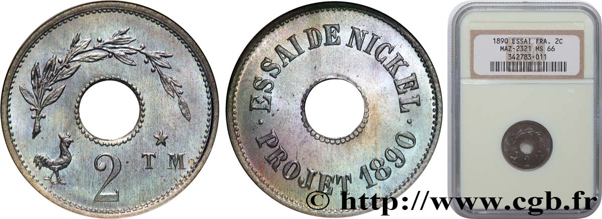 Essai TM 2 1890  GEM.260 1 MS66 NGC