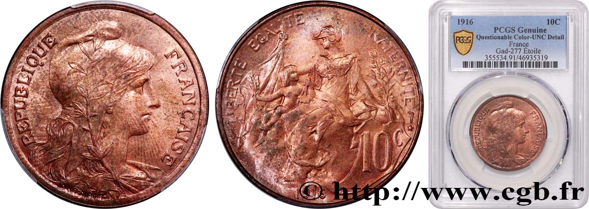 10 centimes Daniel-Dupuis 1916  F.136/27 SPL PCGS