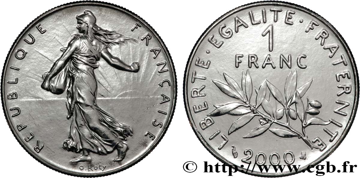 1 franc Semeuse, nickel, BU (Brillant Universel) 2000 Pessac F.226/48 ST 