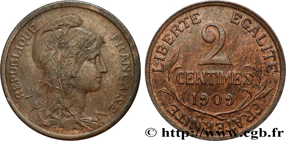 2 centimes Daniel-Dupuis 1909 Paris F.110/12 SUP58 
