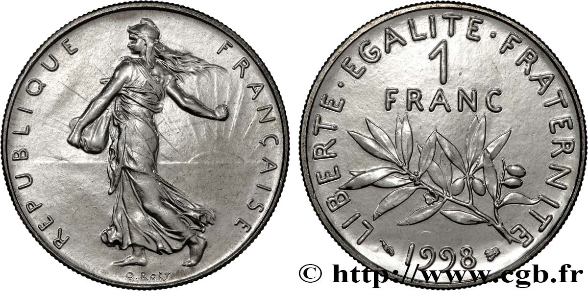 1 franc Semeuse, nickel, BU (Brillant Universel) 1998 Pessac F.226/46 MS 