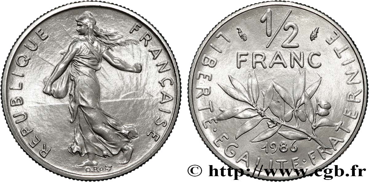 1/2 franc Semeuse, Brillant Universel 1986 Pessac F.198/25 FDC 