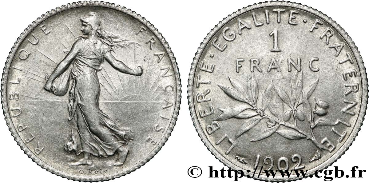 1 franc Semeuse 1902 Paris F.217/7 AU55 