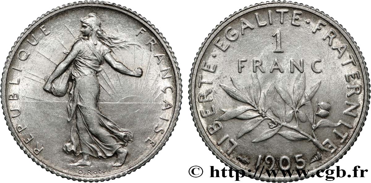 1 franc Semeuse 1905 Paris F.217/10 SPL62 