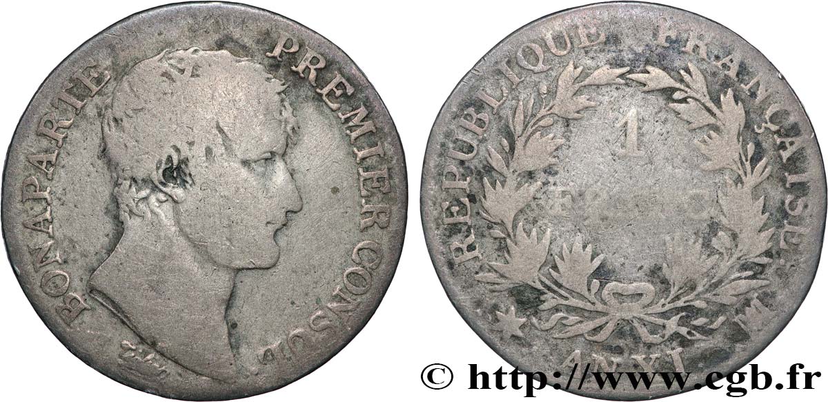 1 franc Bonaparte Premier Consul 1803 Marseille F.200/5 G6 
