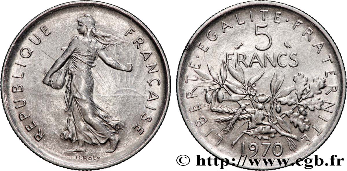 5 francs Semeuse, nickel 1970 Paris F.341/2 SC63 