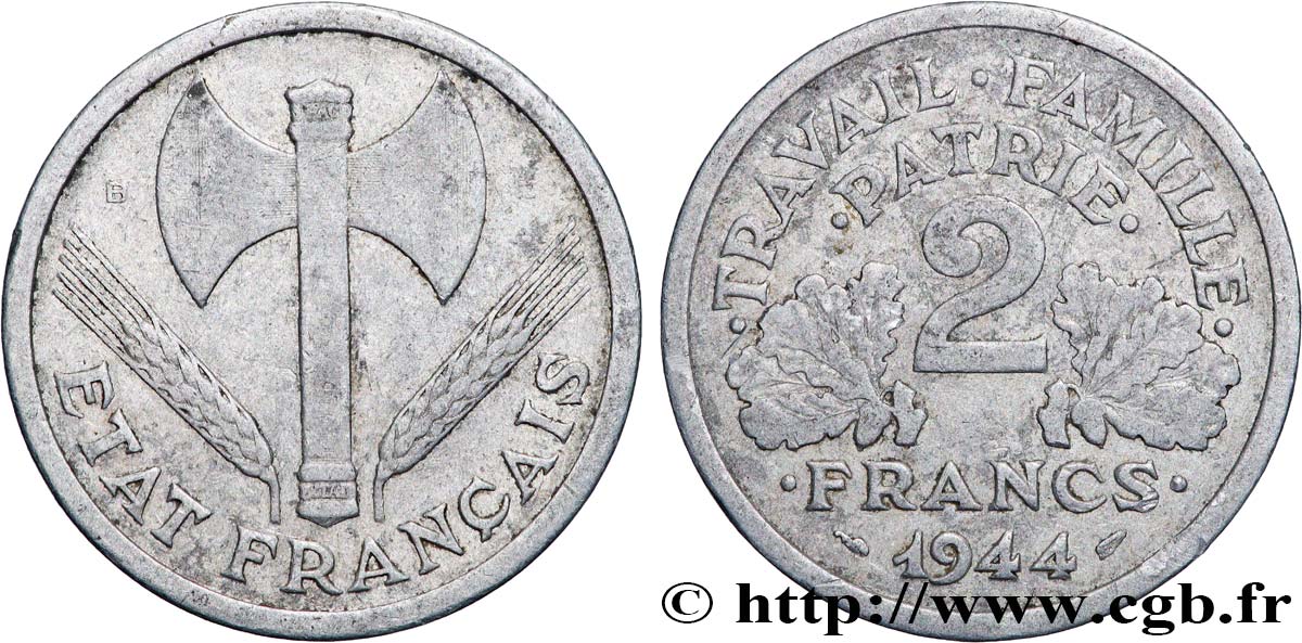 2 francs Francisque 1944 Beaumont-Le-Roger F.270/5 BC 