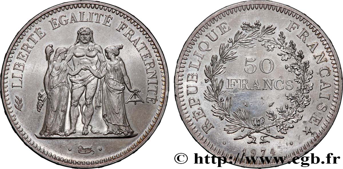 50 francs Hercule, avers de la 20 francs 1974  F.426/1 SUP+ 