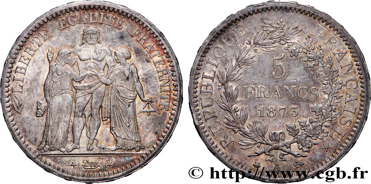 5 francs Hercule 1873 Paris F.334/9 VF 