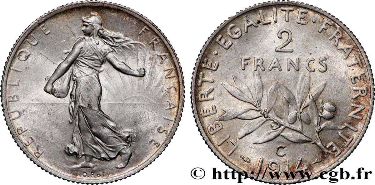 2 francs Semeuse 1914 Castelsarrasin F.266/16 SUP+ 