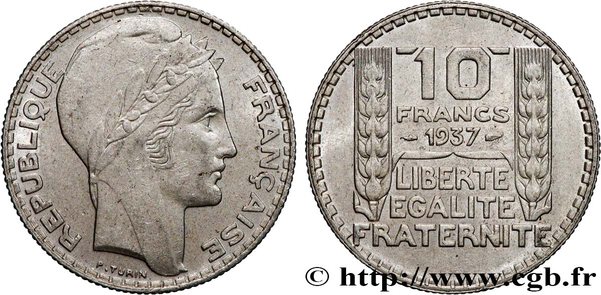 10 francs Turin 1937  F.360/8 MBC+/MBC 