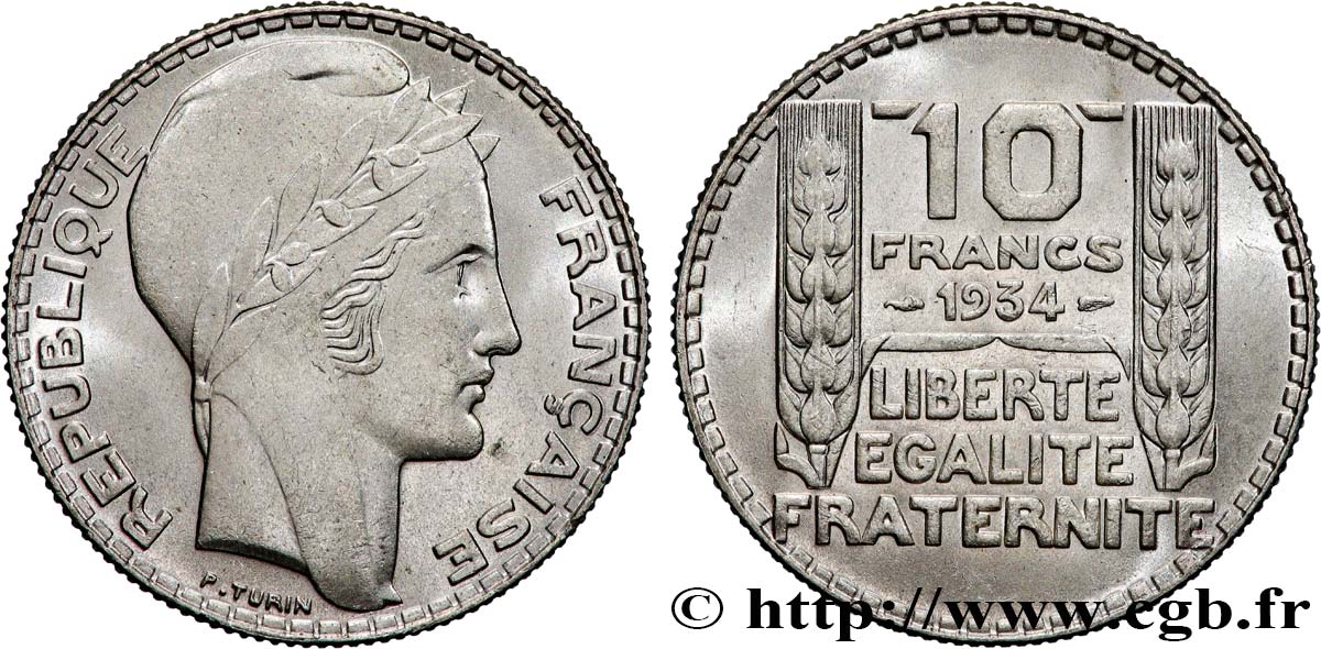 10 francs Turin 1934  F.360/7 SUP 