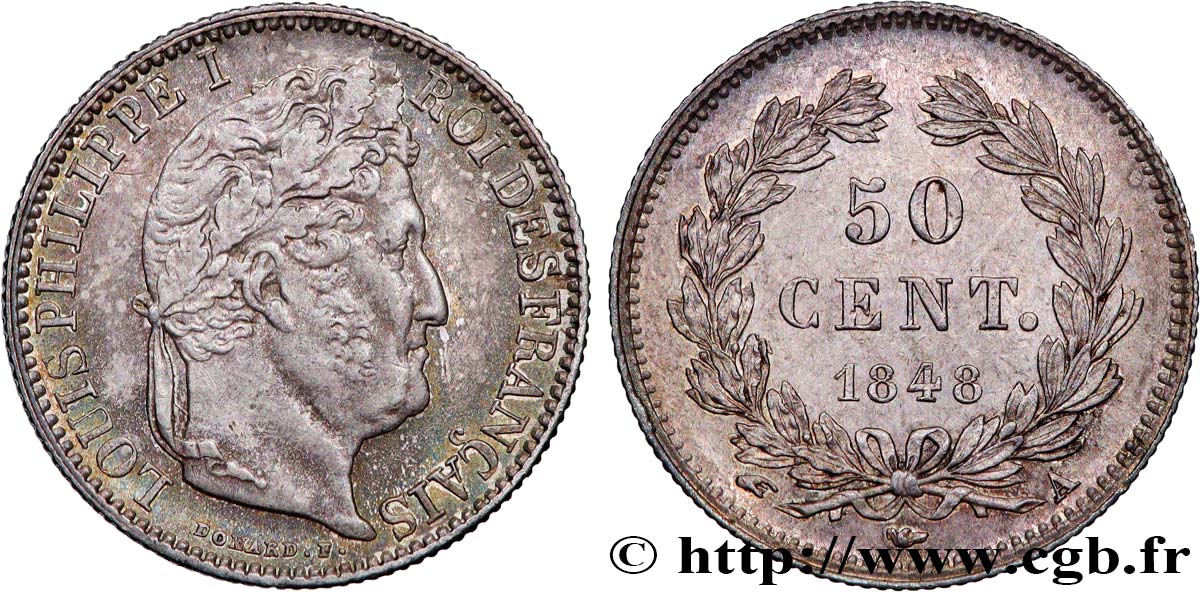 50 centimes Louis-Philippe 1848 Paris F.183/16 SUP58 