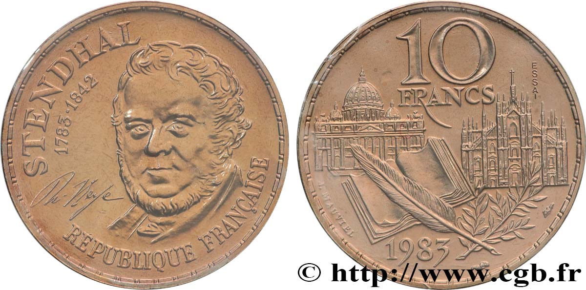 Essai de 10 francs Stendhal 1983 Pessac F.368/1 MS 