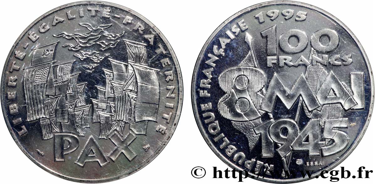Essai de 100 francs 8 Mai 1945 1995 Pessac F.463/1 FDC 