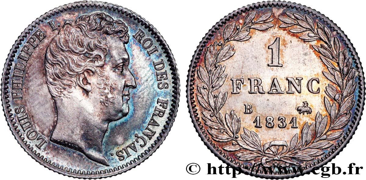 1 franc Louis-Philippe, tête nue 1831 Rouen F.209/2 VZ 