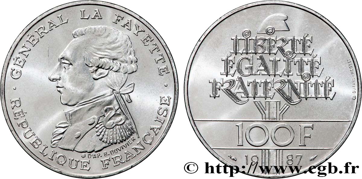 100 francs Égalité - La Fayette 1987  F.455/2 VZ+ 