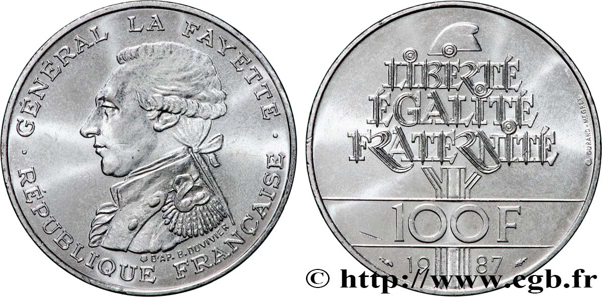 100 francs Égalité - La Fayette 1987  F.455/2 EBC+ 