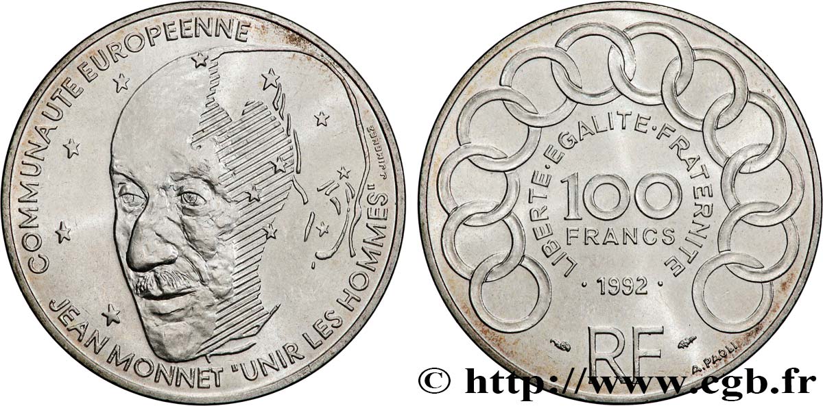 100 francs Jean Monnet 1992  F.460/2 SPL 