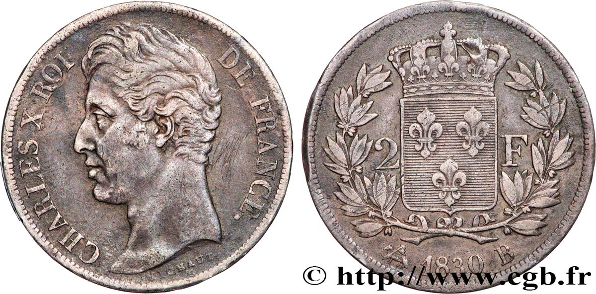 2 francs Charles X 1830 Rouen F.258/63 S 