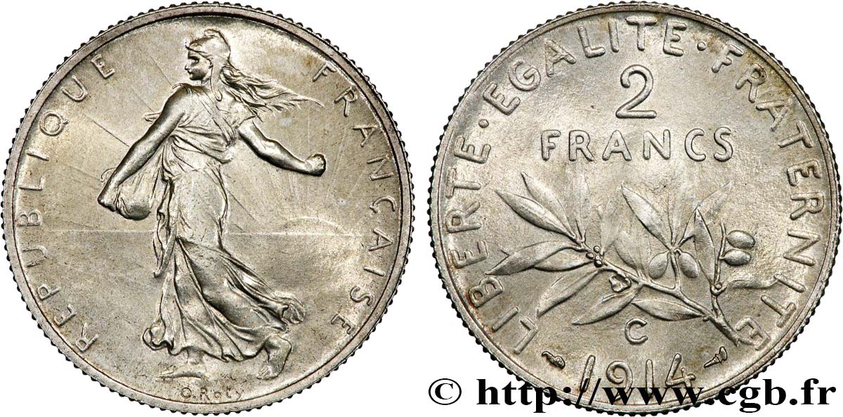 2 francs Semeuse 1914 Castelsarrasin F.266/16 SUP58 